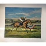 Horse Racing Print Lester Piggot signed 19x23 titled Royal Academy ,Lester Piggott Up by Claire