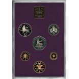 UK GB 1974 Proof coin set, mounted in a plastic display case, with a protective outer case. The