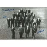 Football Autographed 12 x 8 photo, depicting Manchester United players posing for photographers