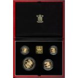 1998 Britannia Gold Proof Collection. 4 coins 22 Ct £100, 1oz, £50 1/2 oz, £25 1/4oz, £10 1/10oz. In