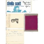 Signed album page collection. 15+ signatures. Some of names included are Sheila Scott, Jack