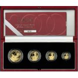 2000 Britannia Gold Proof Collection. 4 coins 22 Ct £100, 1oz, £50 1/2 oz, £25 1/4oz, £10 1/10oz. In