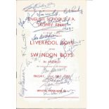 Multi signed England Schools FA trophy final programme 1969. Signed by Geoff Strong, Tommy Smith,