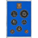 UK GB 1972 Proof coin set, mounted in a plastic display case, with a protective outer case. The