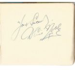 1950's autograph book containing 30 signatures. Among the signatures are Dennis Noble, Ann Haydon,