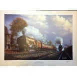 Railway Print 20x28 approx titled Duchess on Camden Bank signed in pencil by the artist Barry