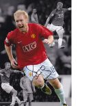 Colorized Photo 12 X 8, Depicting A Montage Of Images Relating To Manchester United's Paul Scholes