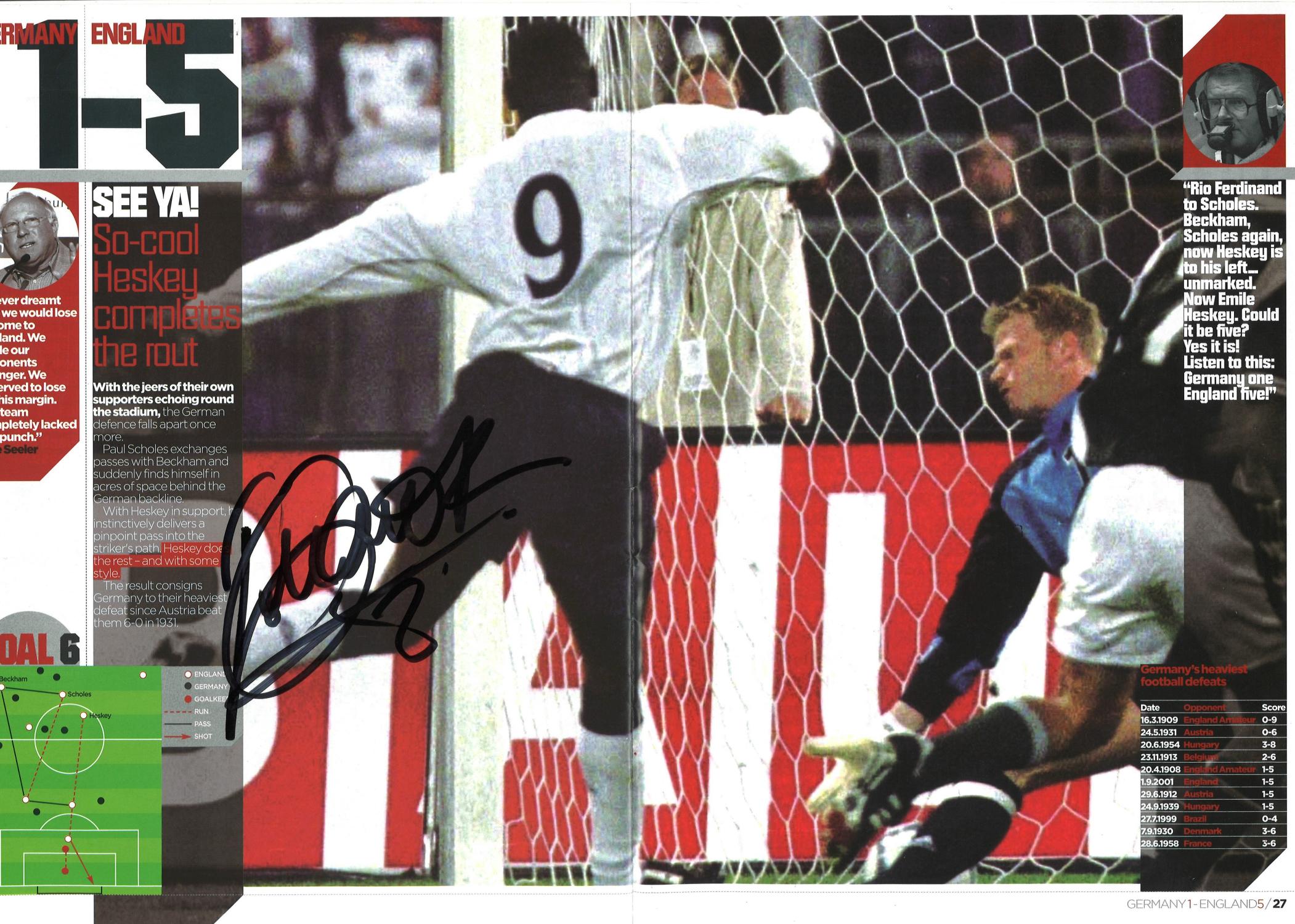 Football DVD and Magazine Germany 1 England 5 signed inside magazine by Englands goalscorers on - Image 3 of 4