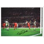 Football Tommy Smith signed 12x16 colour photo pictured celebrating after scoring for Liverpool in