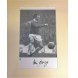 Football Colin Harvey 20x16 signed mounted b/w photo pictured in action for Everton. Good
