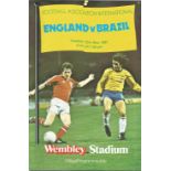 Football England v Brazil vintage programme friendly international Wembley Stadium 12th May 1981.