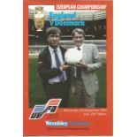 Football England v Denmark vintage programme European Championship qualifying match Wembley