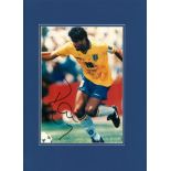 Football Kaka signed 16x12 mounted colour photo pictured in action for Brazil. Good condition Est.