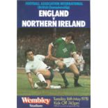 Football England v Northern Ireland vintage programme British Championship Wembley Stadium 16th