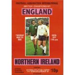 Football England v Northern Ireland vintage programme British Championship Empire Wembley Stadium