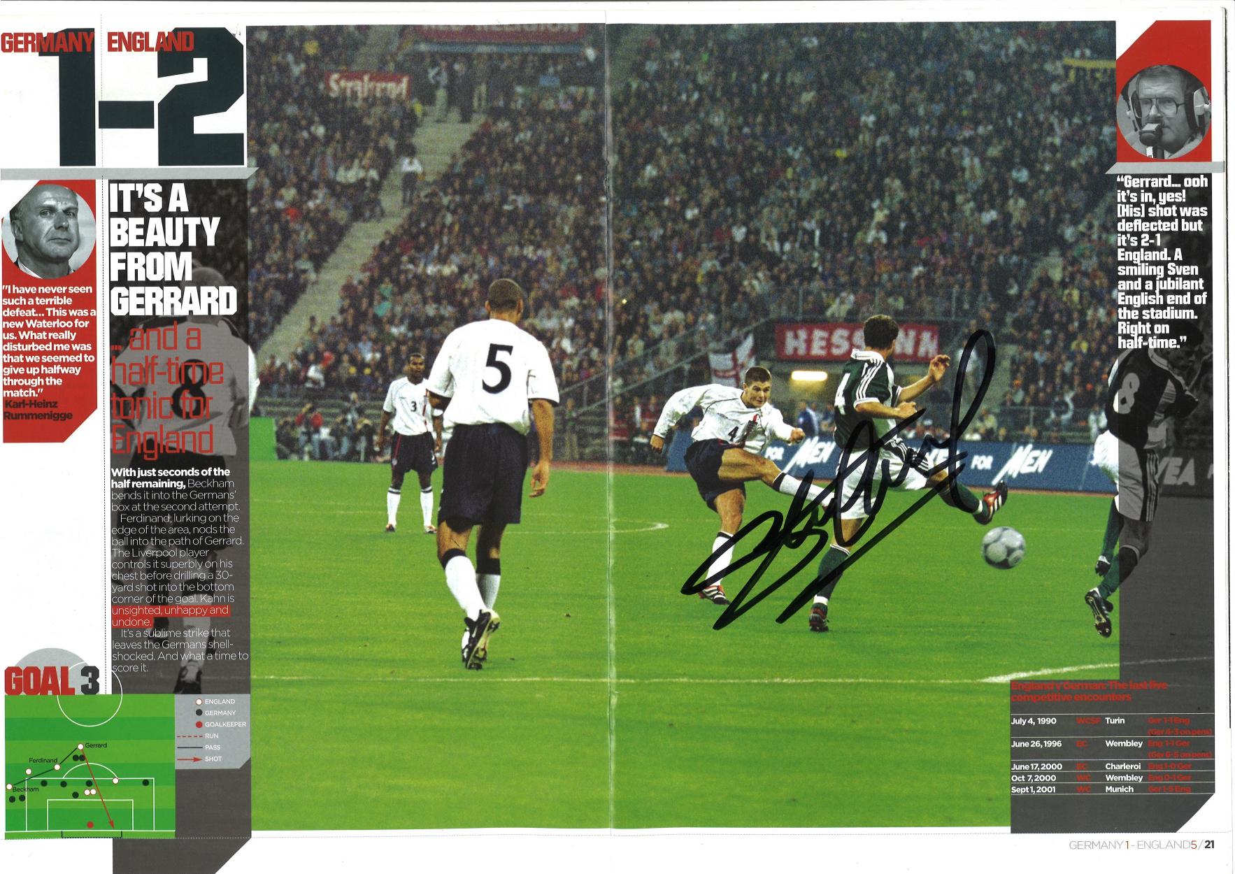 Football DVD and Magazine Germany 1 England 5 signed inside magazine by Englands goalscorers on - Image 4 of 4