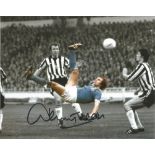 Football Dennis Tueart 8x10 colour enhanced photo pictured in action for Manchester City. Good