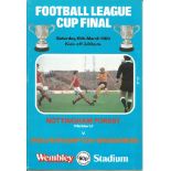 Football Nottingham Forest v Wolverhampton Wanderers vintage programme League Cup Final Wembley