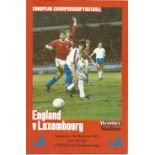 Football England v Luxembourg vintage programme European Qualifying match 15th Dec 1982. Good