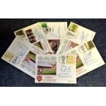 Football collection 6 signed commemorative covers Arsenal v PSV Eindhoven Champions league signed by