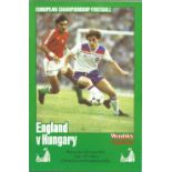 Football England v Hungary vintage programme European championship qualifying match Wembley