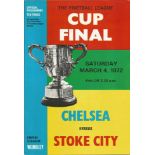 Football Chelsea v Stoke City vintage programme League Cup Final Empire Wembley Stadium 4th March