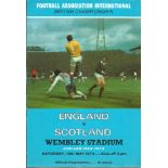 Football England v Scotland vintage programme British Championship Wembley Stadium 19th May 1973.