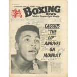 Boxing News vintage newspaper 24th May 1963 signed on the front by Muhammad Ali with inscription. -.