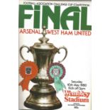 Football Arsenal v West Ham Utd vintage programme FA Cup Final Wembley Stadium 10th May 1980. Good