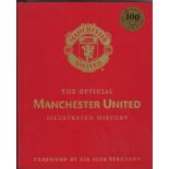 Football Manchester United book titled The Official Manchester United Illustrated History signed