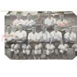 Football Legends Tottenham Hotspur 1960-61 team b/w newspaper photo 11, signatures from the First