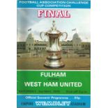 Football Fulham v West Ham Utd vintage programme FA Cup Final Wembley Stadium 3rd May 1975. Good