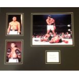 Boxing Muhammad Ali 16x20 mounted signature piece includes signed album page and three superb colour