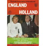 Football England v Holland vintage programme friendly international Empire Wembley Stadium 14th