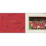 Football Liverpool commerative best wishes card signed by 16 Anfield legends such Peter Beardsley,