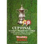 Football Arsenal v Manchester United vintage programme F. A Cup Final Wembley Stadium 12th May 1979.