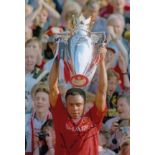 Col Photo 12 X 8, Depicting Manchester United's Paul Parker Holding Aloft The Premiership Trophy