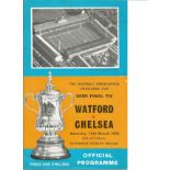 Football Watford v Chelsea vintage programme F. A Cup semi Final Tottenham Hotspur Ground 14th March
