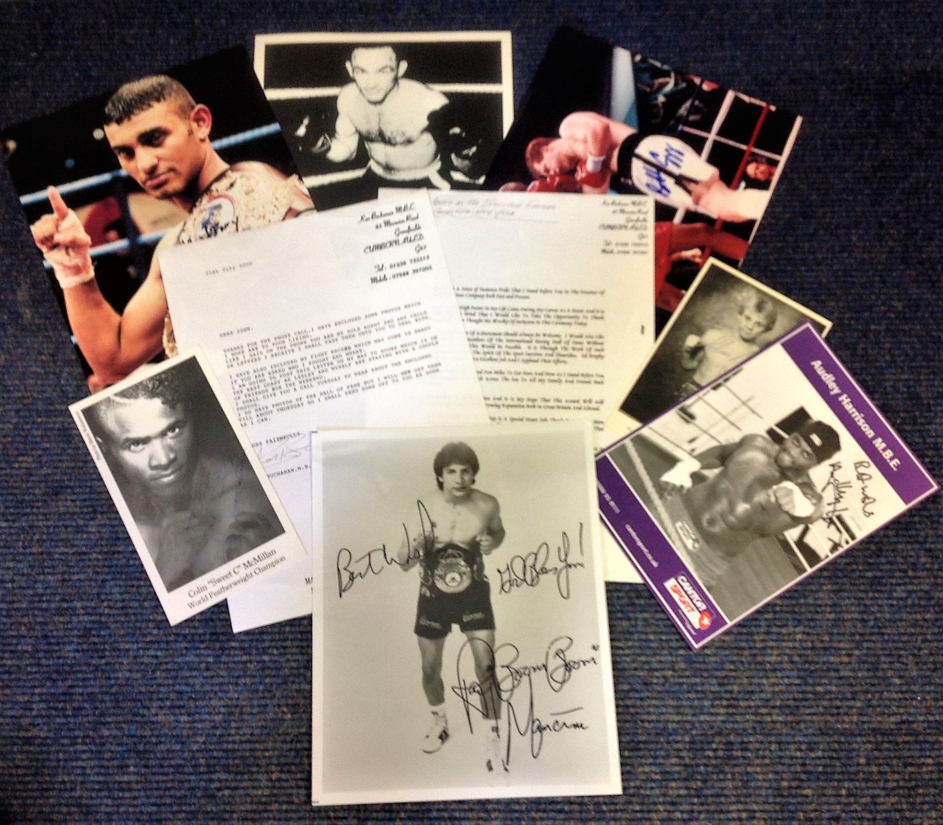 Boxing Collection includes colour and b/w photos , TLS and signature pieces from some legendary