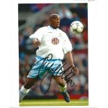 Football Dion Dublin 10x8 signed colour photo pictured in action for Aston Villa. Good condition