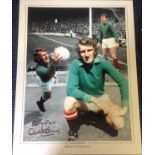 Football Alex Stepney signed 16x12 colour enhanced montage photo of the Manchester United legend.