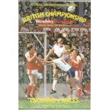 Football England v Wales vintage programme British Championship Wembley Stadium 20th May 1981.