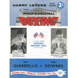 Boxing Joey Giardello v Terry Downes vintage fight programme Empire pool Wembley 11th October