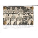 Football Legends Middlesbrough 1954 b/w newspaper photo signed by Tom Brown, Ray Barnard, Ronnie