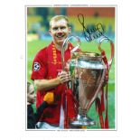 Football Paul Scholes 16x12 signed colour photo pictured hold the Champions League Trophy while