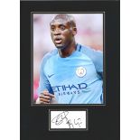 Football Yaya Toure signed 16x12 mounted signature piece includes colour photo while at Manchester