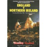 Football England v Northern Ireland vintage programme British Championship Wembley Stadium 20th