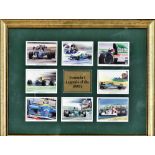 Motor Racing Formula One Legends of the 1990s 12x15 mounted card collection images include Ayrton