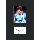 Football David Silva 16x11 mounted signature piece includes colour photo pictured in Manchester City