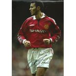 Football Ryan Giggs 12x8 signed colour photo pictured playing for Manchester United. Good